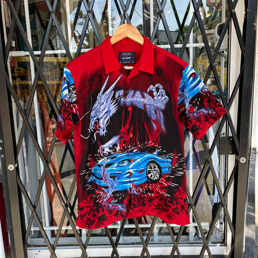 Vintage Y2K Dragon Button Up Shirt - Size XS