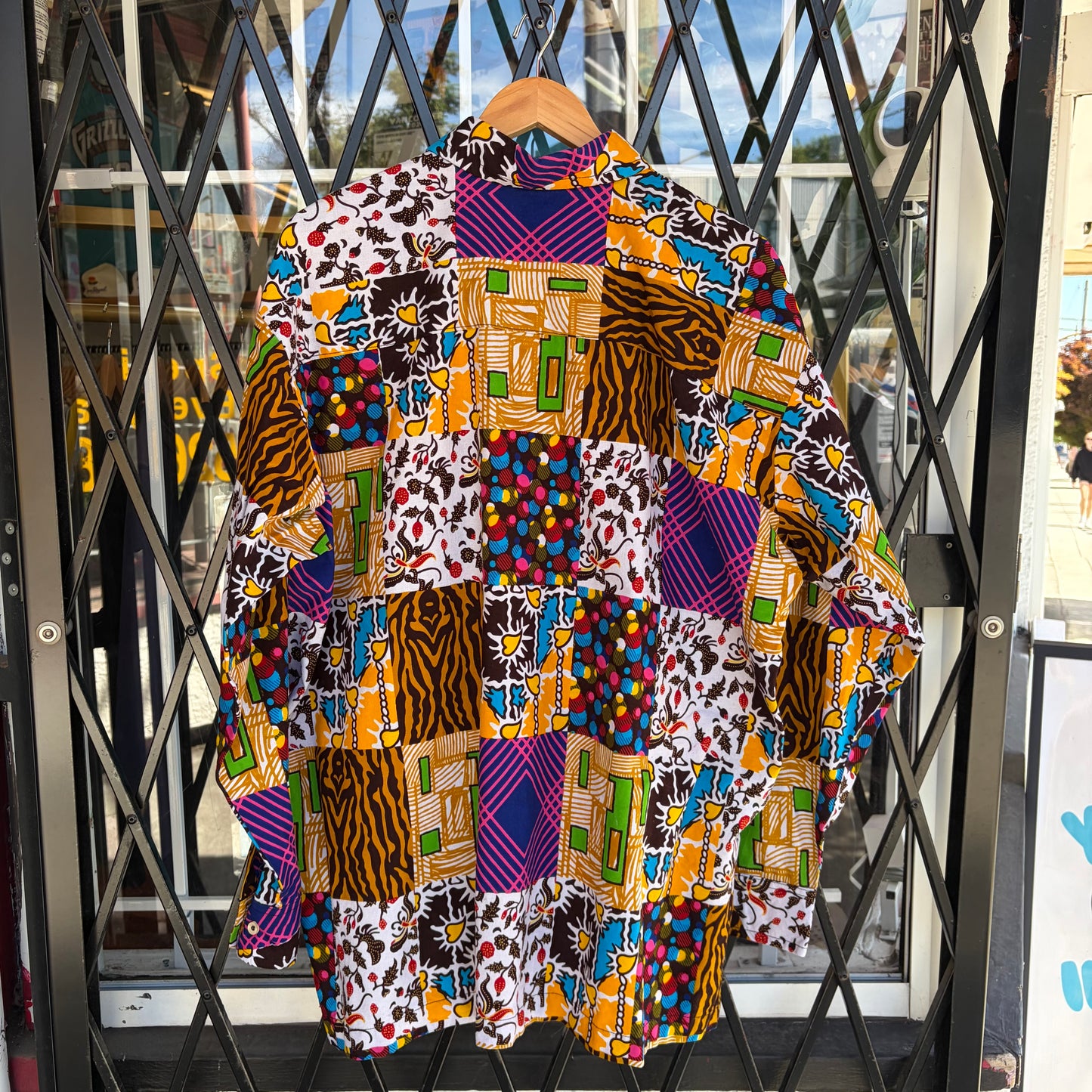 Custom Wild Print Button Up Shirt - fits size XXXL