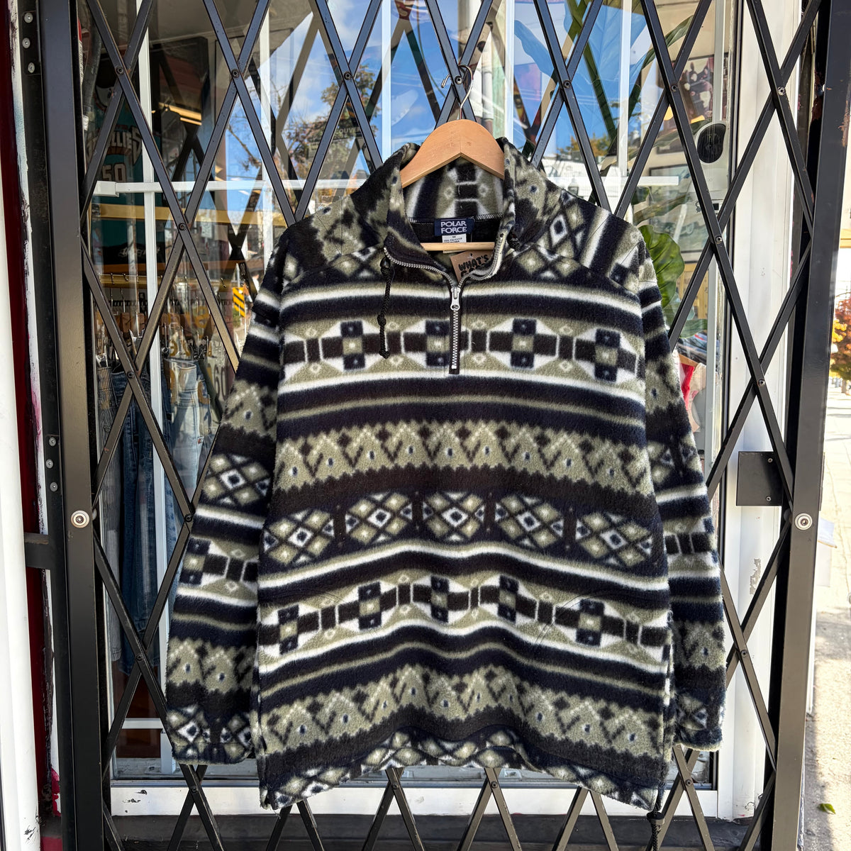 Vintage Quarter Zip Fleece Oversized Sweater - Size M