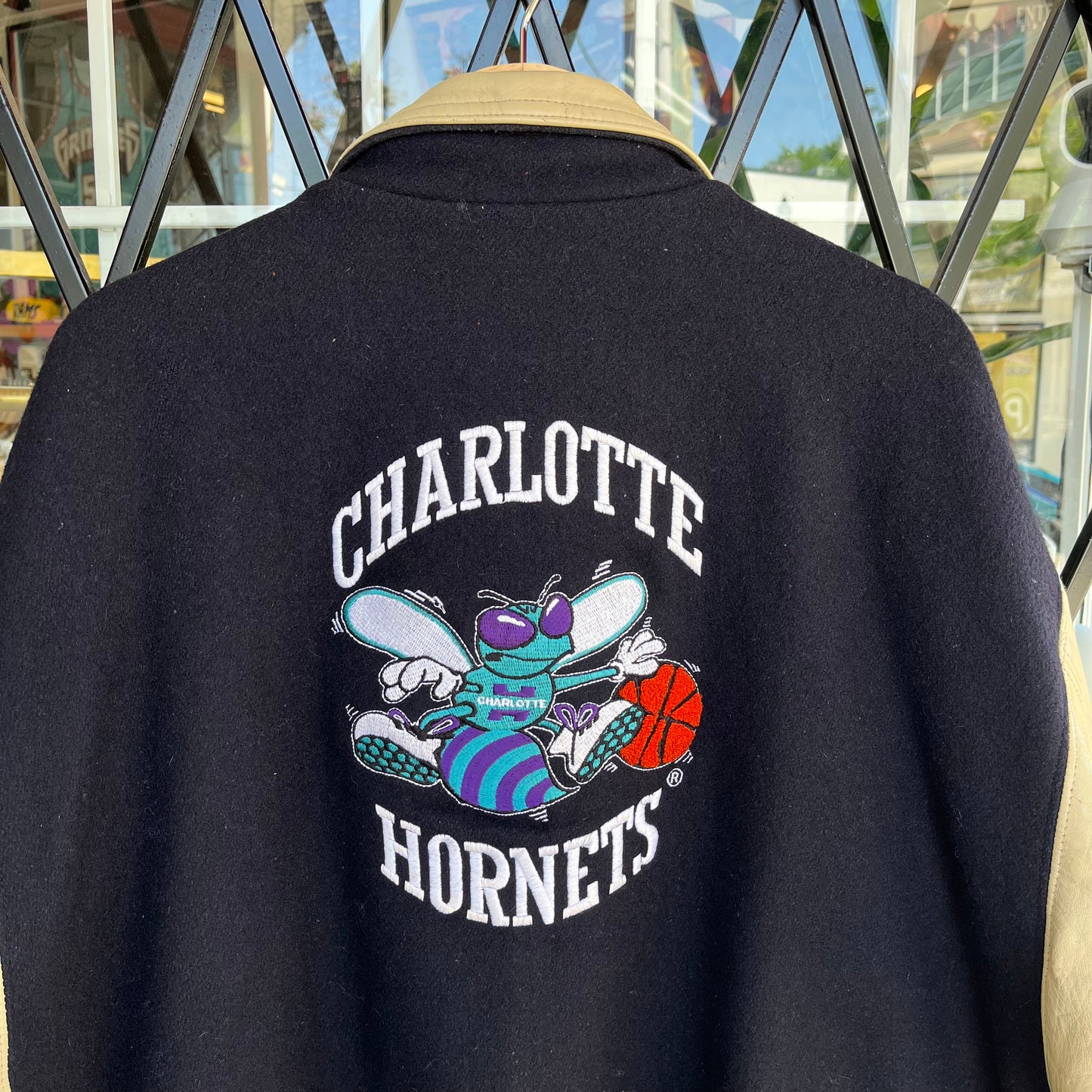 Vintage Charlotte Hornets Letterman Jacket - Size XL