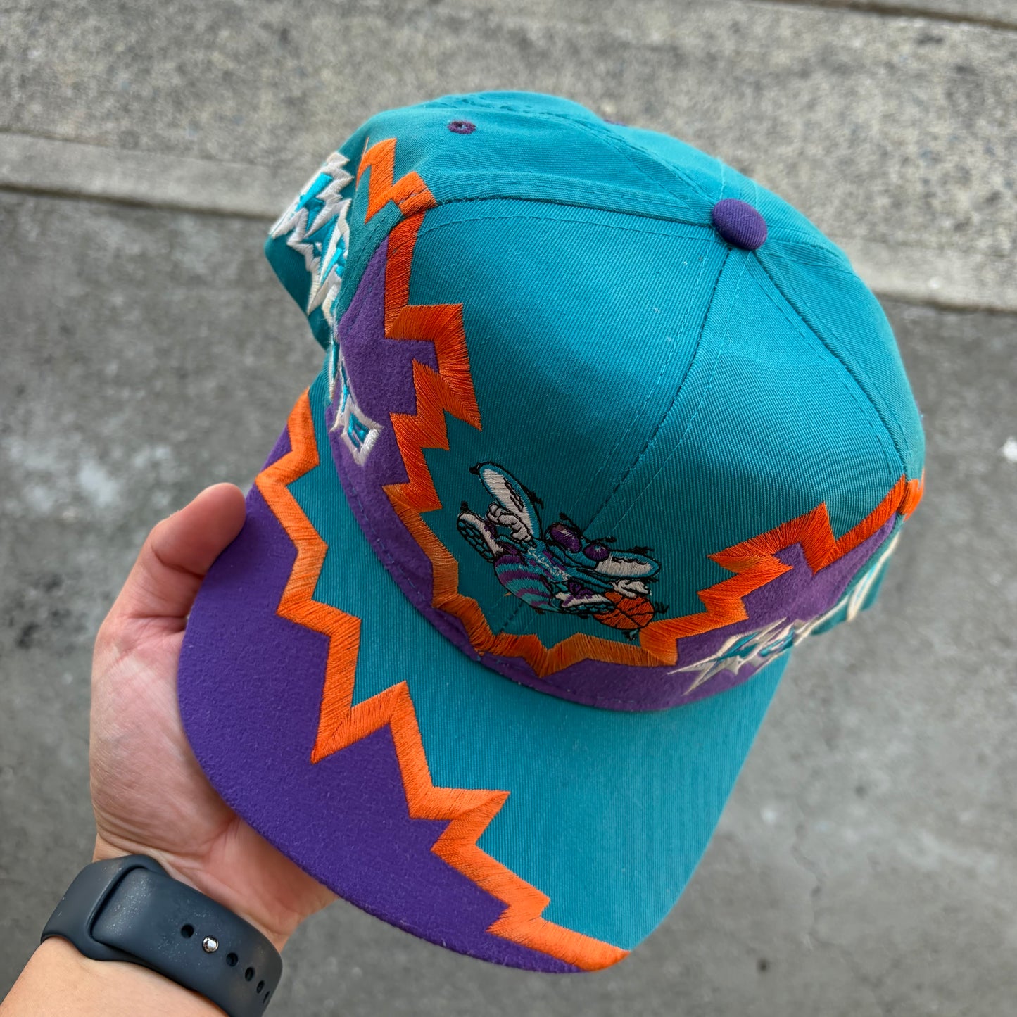 Vintage Charlotte Hornets Jagged Edge SnapBack
