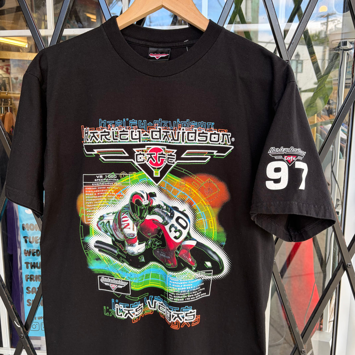 1997 Harley Davidson Cafe Tee - Size L
