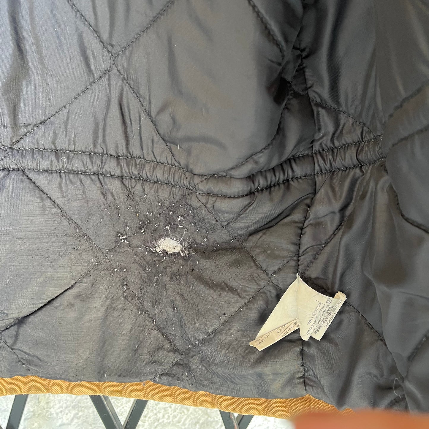 Vintage Carhartt Tan Quilted Chore Jacket - Size L