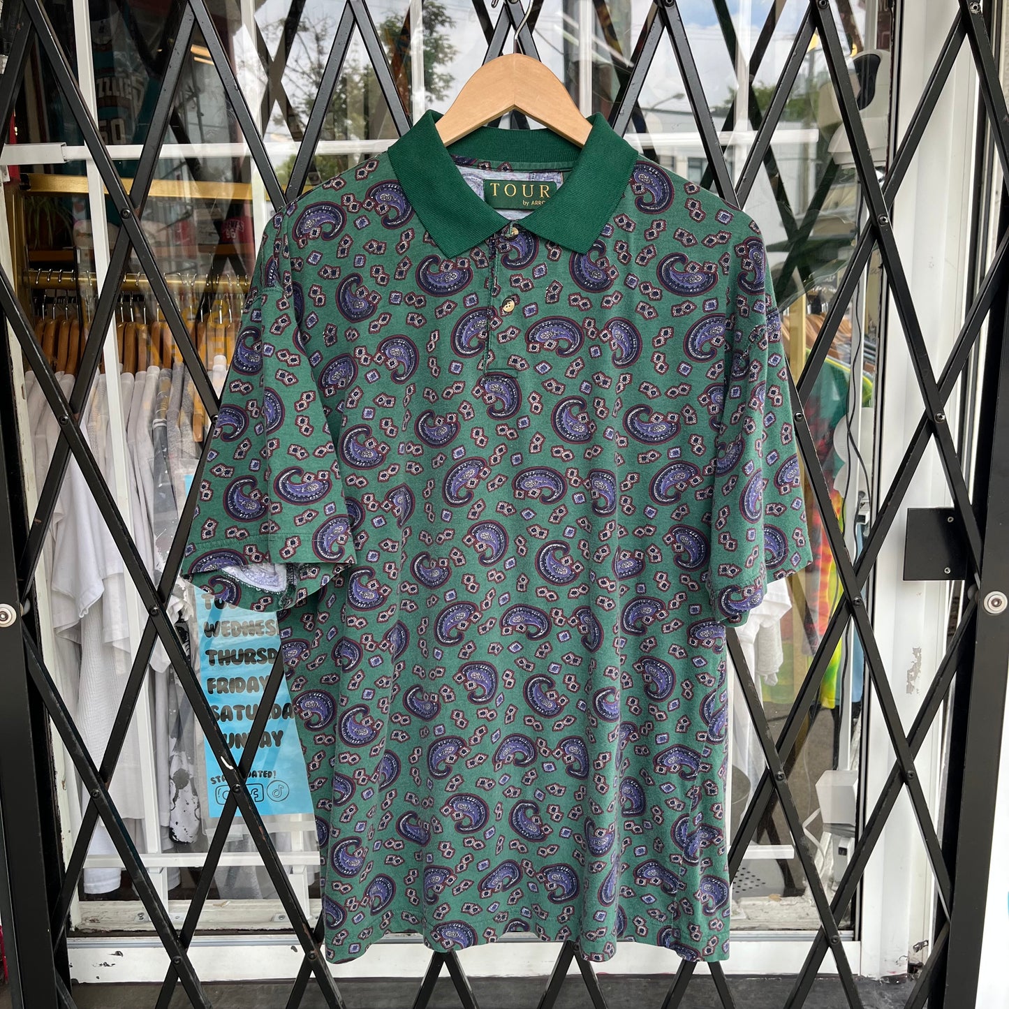 Vintage Paisley Polo Shirt - Size L