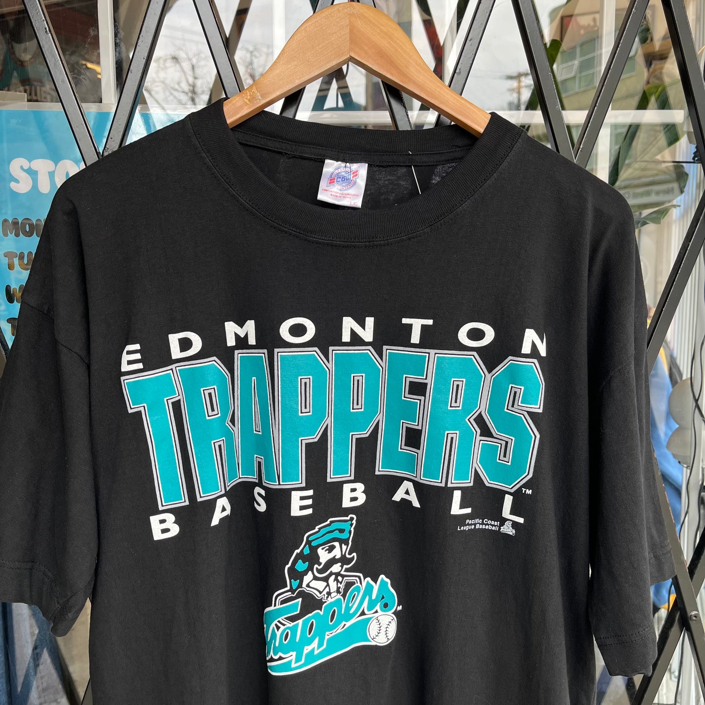 Vintage Edmonton Trappers Baseball Tee - Size L