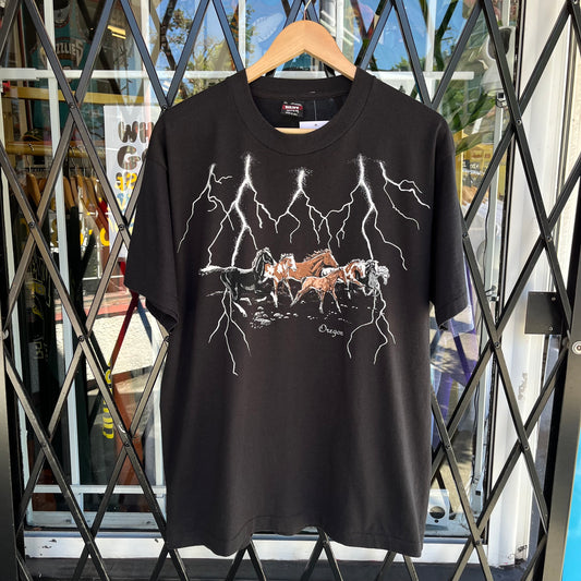 Vintage Lightning Horses Tee - Size XL