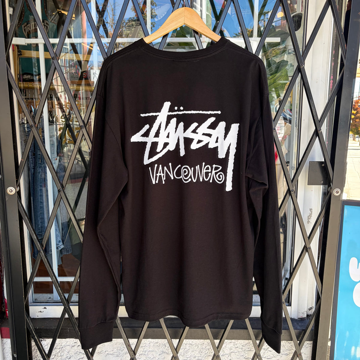 Stussy Vancouver Stock Long Sleeve Black - Size XL