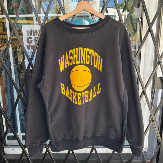 Vintage Washington University Basketball Heavyweight Crewneck - Size XL