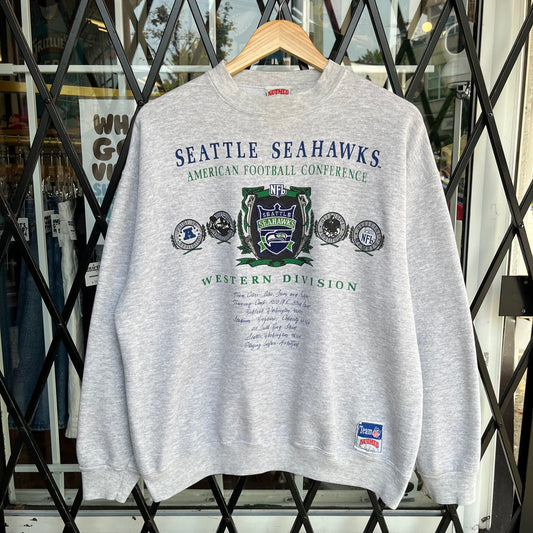 Vintage Seattle Seahawks Crest Crewneck - Size XL