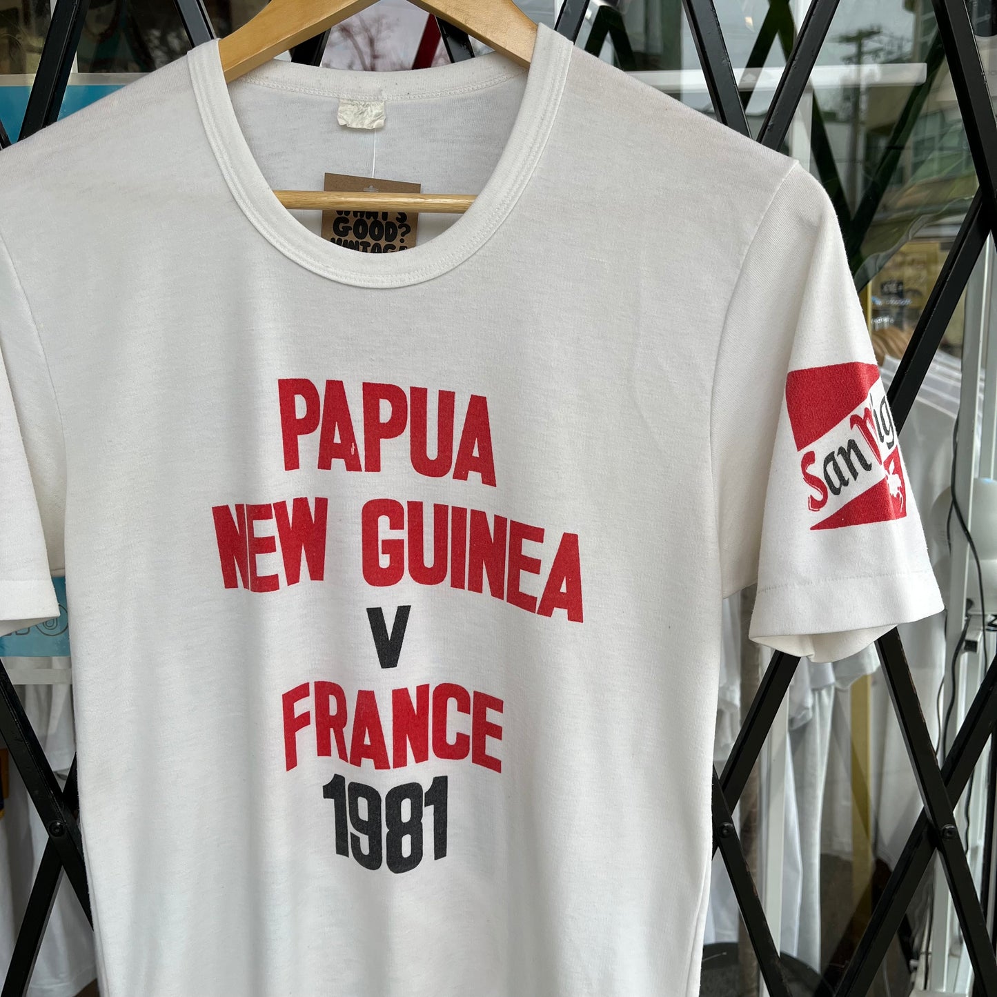 1981 Papua New Guinea vs France Rugby Match San Miguel Tee - Size M