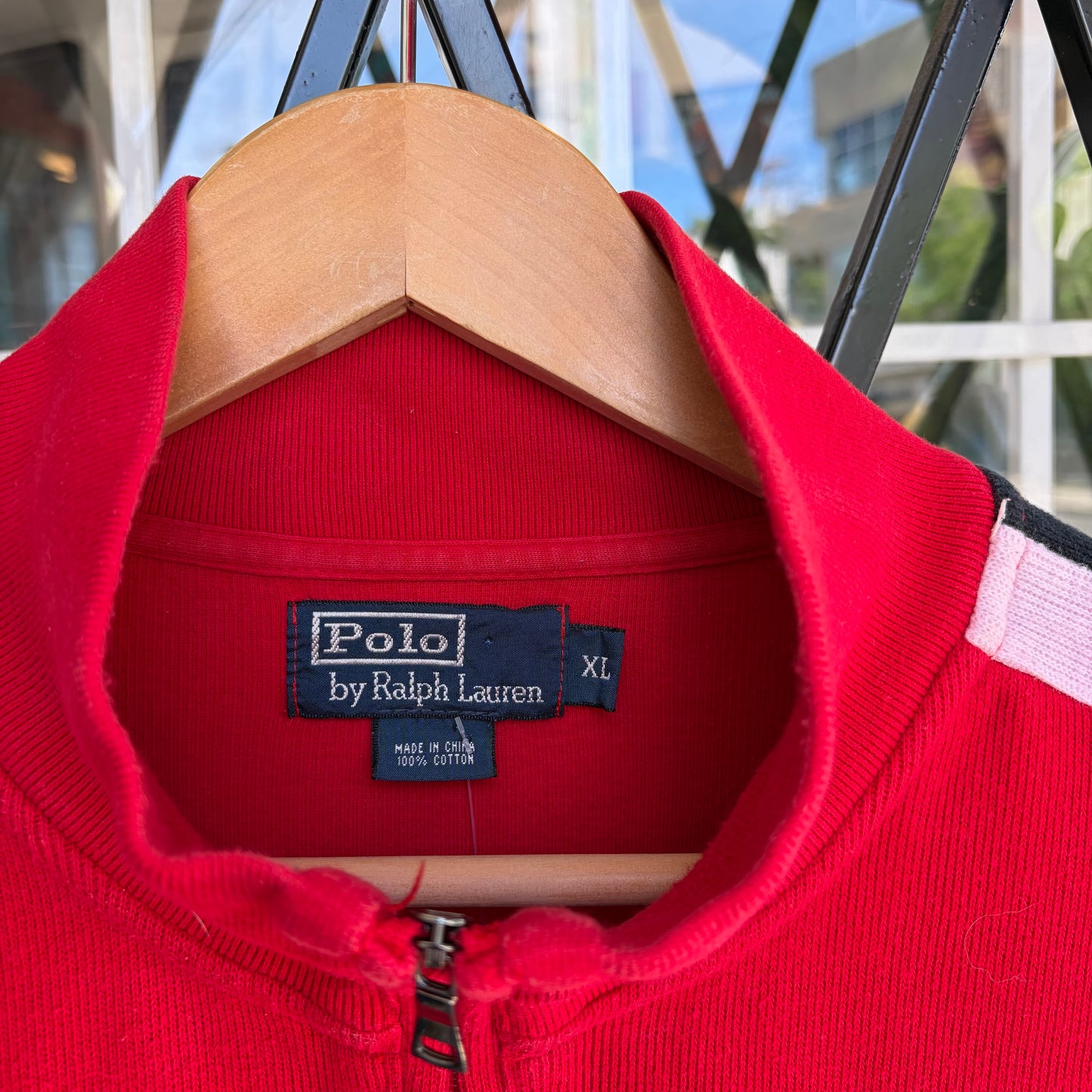 Vintage Polo Ralph Lauren Crest Quarter Zip Sweater - Size XL