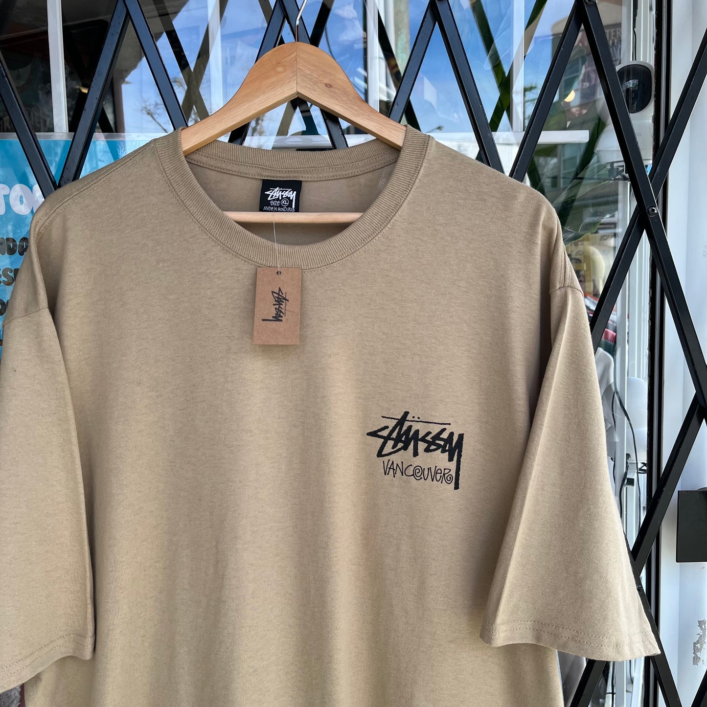 Stussy Vancouver Khaki Tee - Size XL