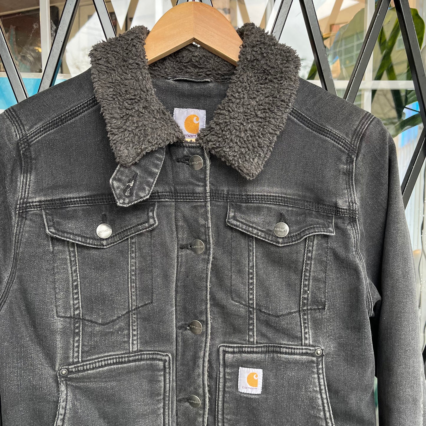 Carhartt Sherpa Lined Denim Jacket - Size Womens M