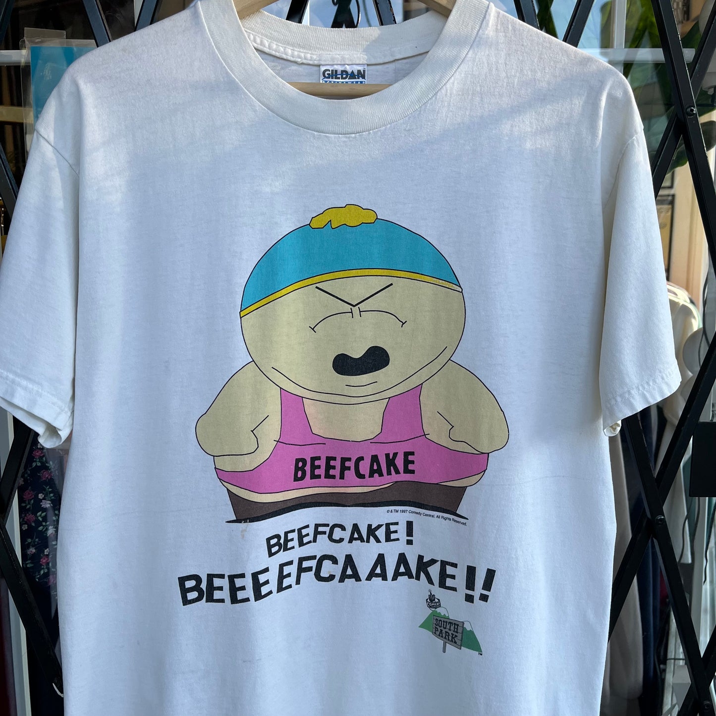 1997 South Park Cartman Beef Cake Tee - Size L