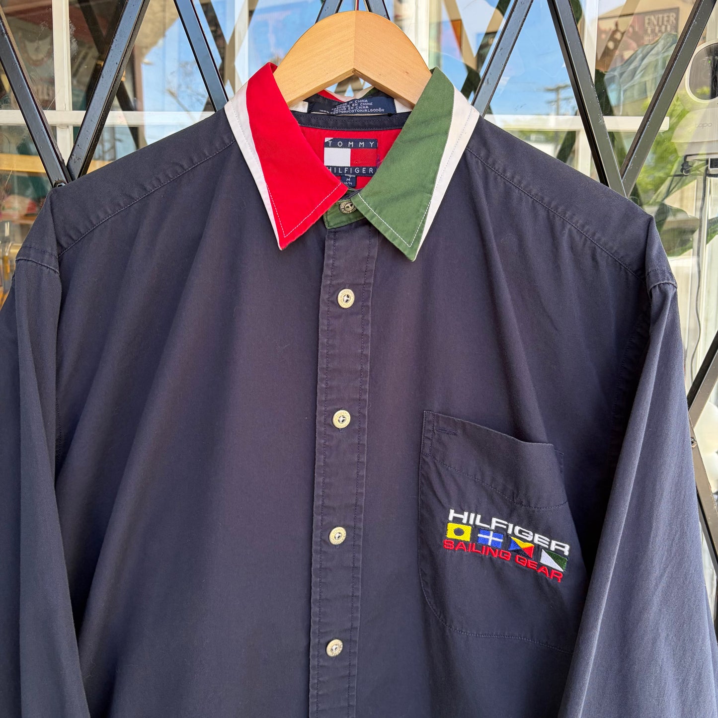 Vintage Tommy Hilfiger Sailing Gear Button Up Shirt - Size M