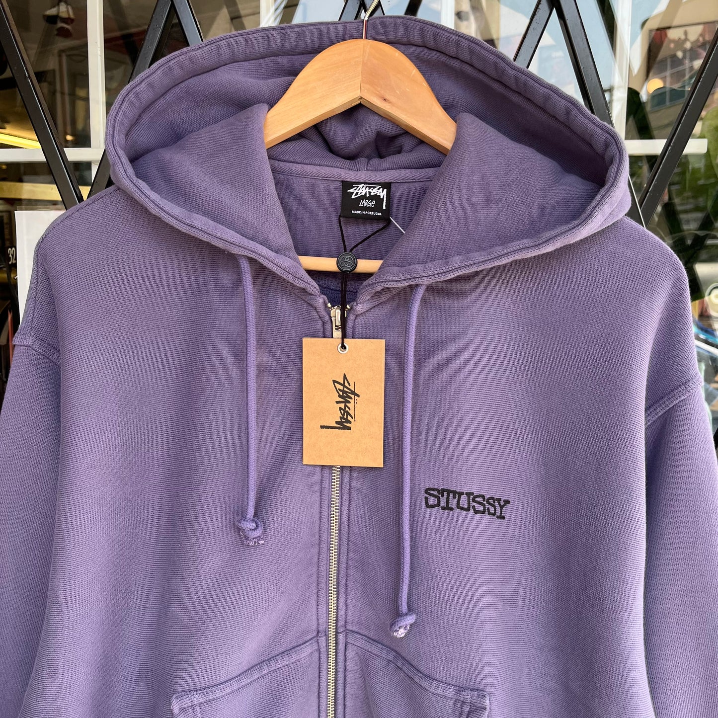 Stussy Jumbo Zip Hoodie Grape - Size L