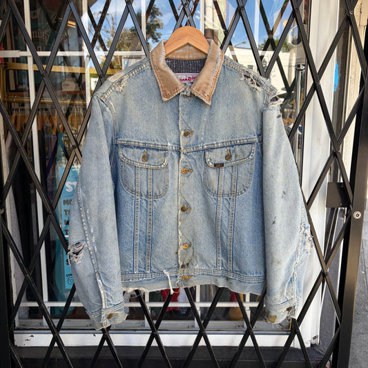 Vintage Lee Storm Rider Blanket Lined Denim Jacket - Size L