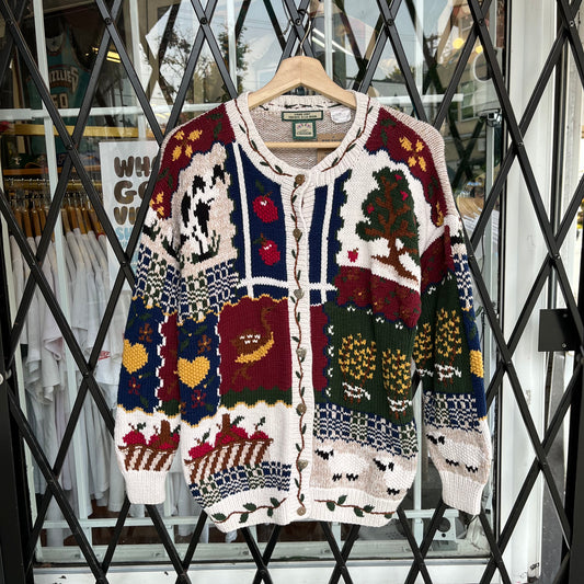 Vintage Lady Footlocker Hand Knitted Cardigan - Size Womens S