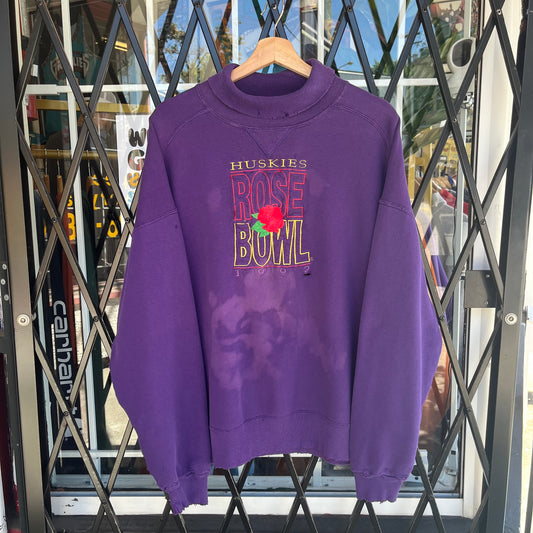Distressed 1992 Huskies Rose Bowl Turtleneck Sweater - Size XL