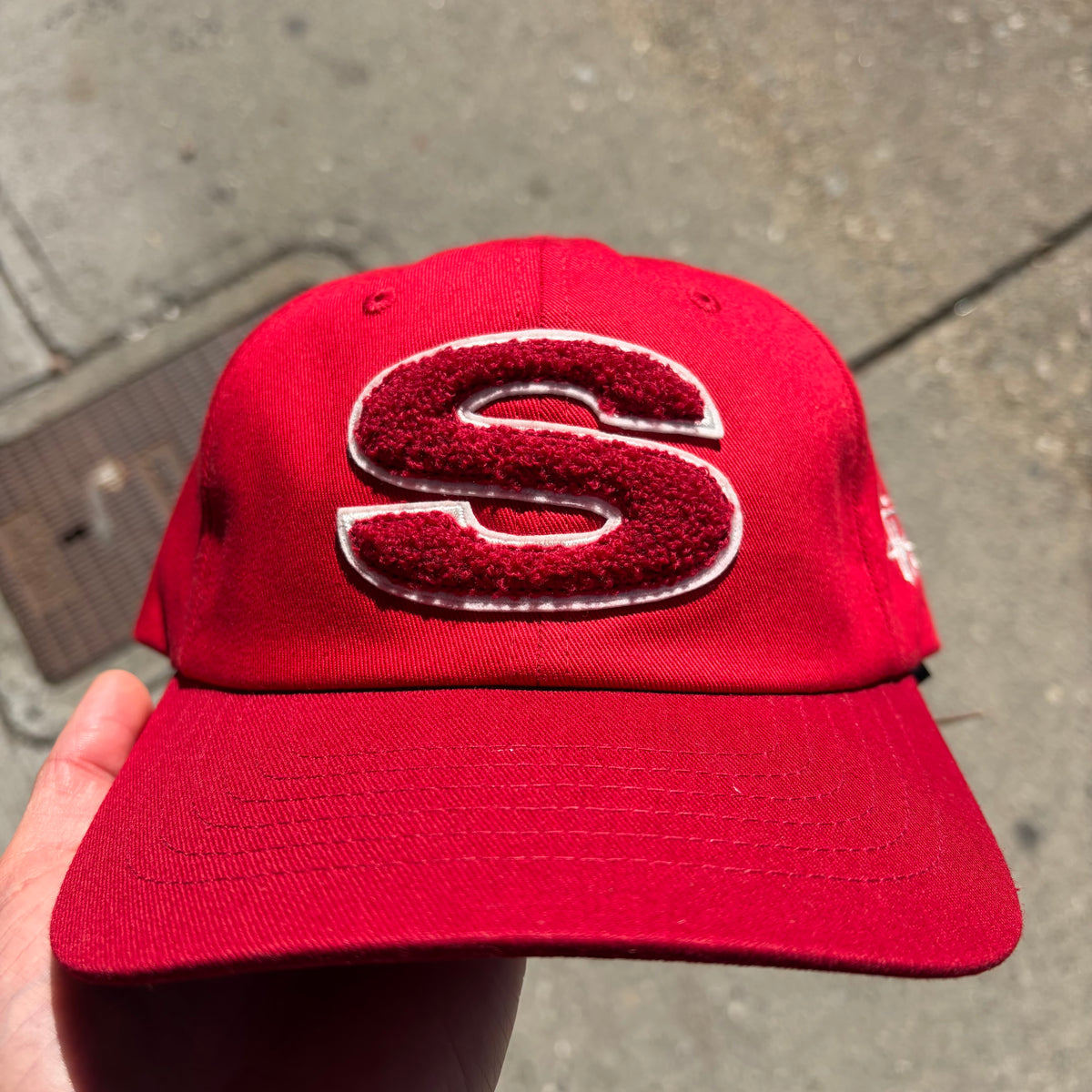 Stussy Chenille S Low Pro Cap Gym Red