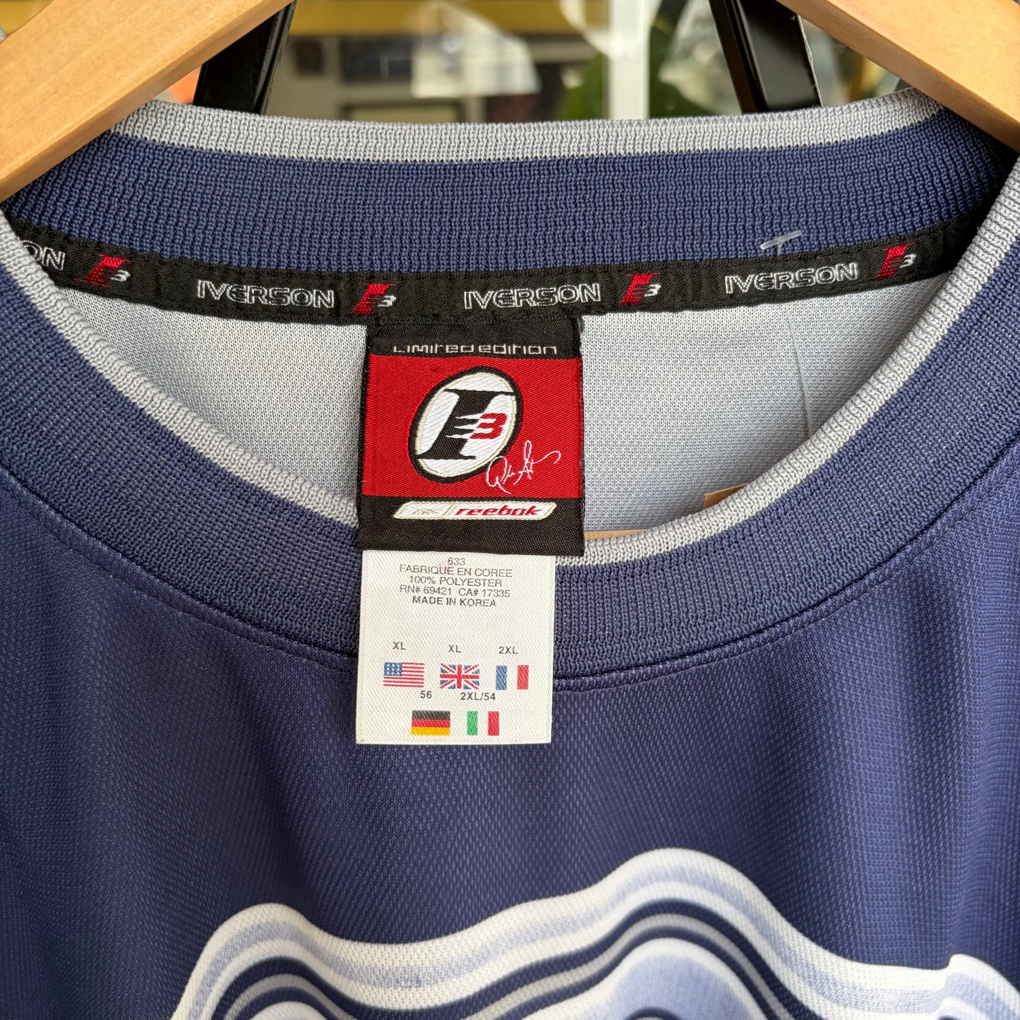 Vintage Reebok Allen Iverson Long Sleeve Racing Jersey - Size XL