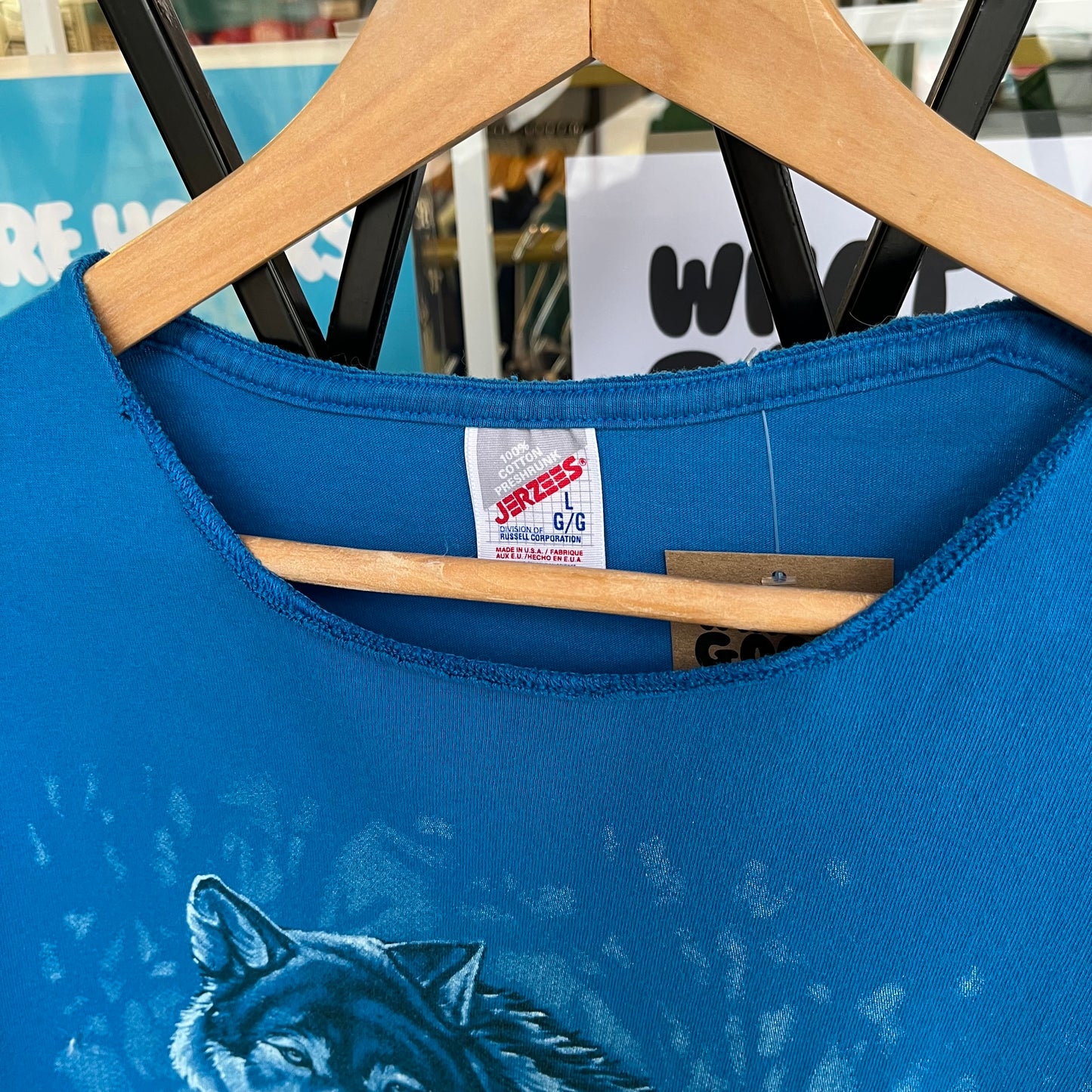 Vintage Chopped Wolf Tee - Size L