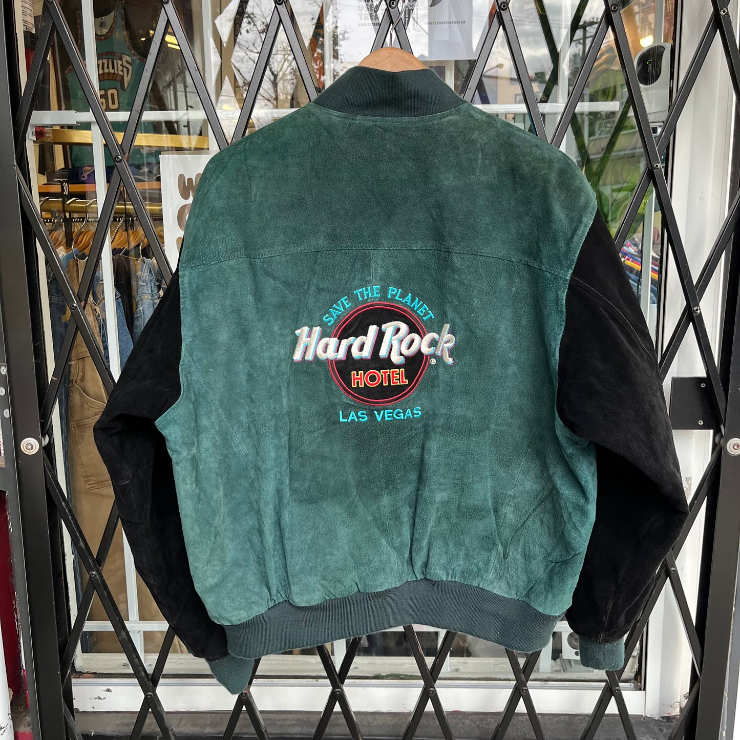 Vintage Hard Rock Cafe Las Vegas Save The Planet Genuine Leather Jacket - Size L