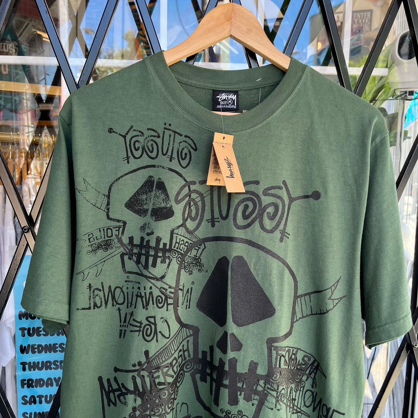 Stussy Skulls Tee Pine - Size M