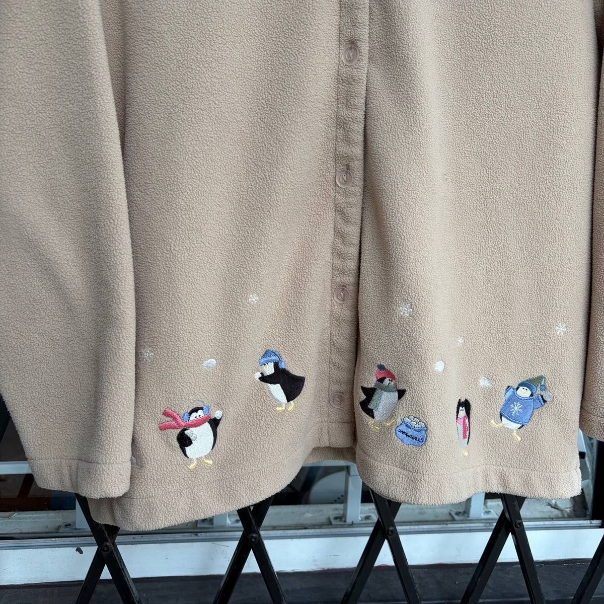 Vintage Penguin Fleece Cardigan - Size Women’s XL