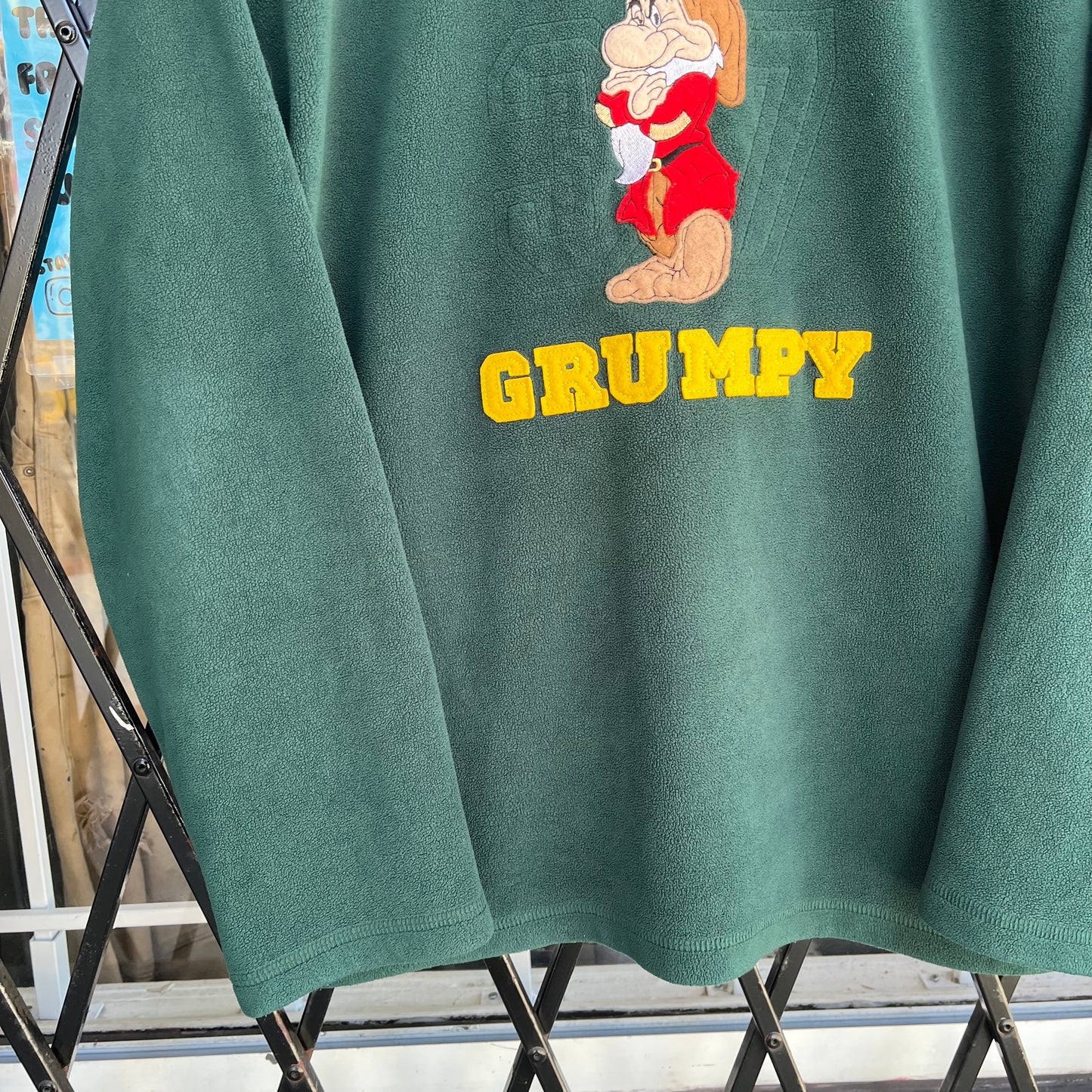 Vintage Disney Grumpy Dwarf Fleece Sweater - Size XL