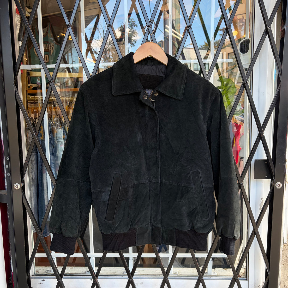 Vintage Genuine Leather Bomber Jacket - Size S