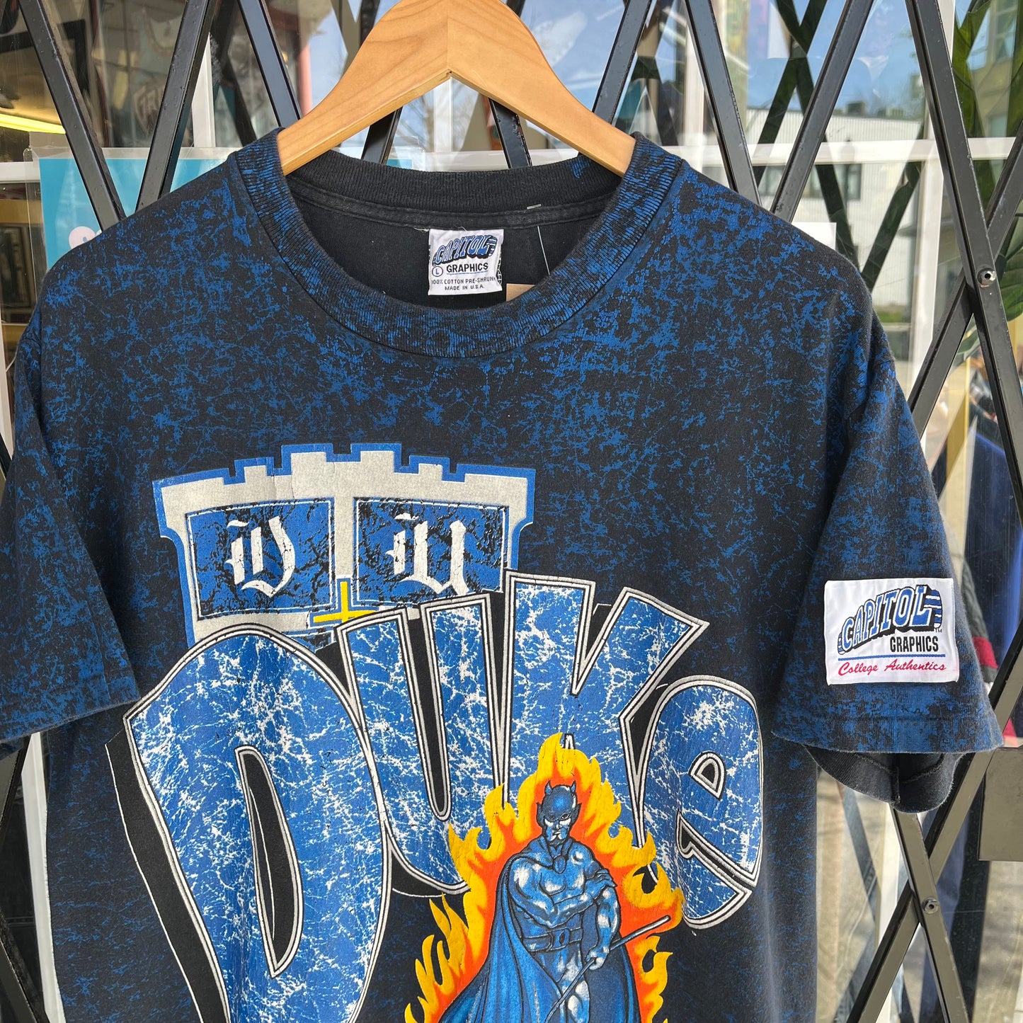 Vintage Duke University Blue Devils AOP Tee - Size L