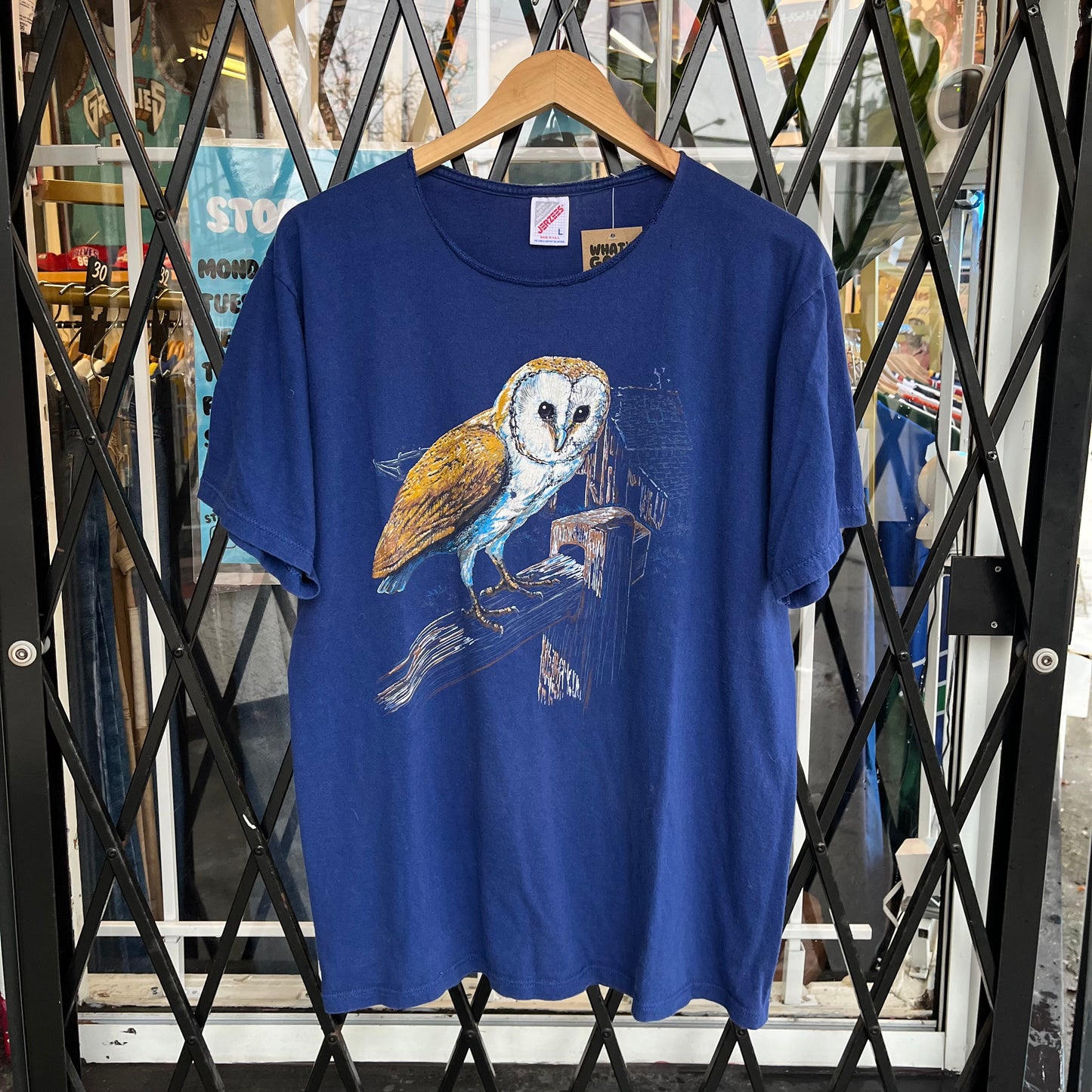 Vintage Chopped Barn Owl Tee - Size L