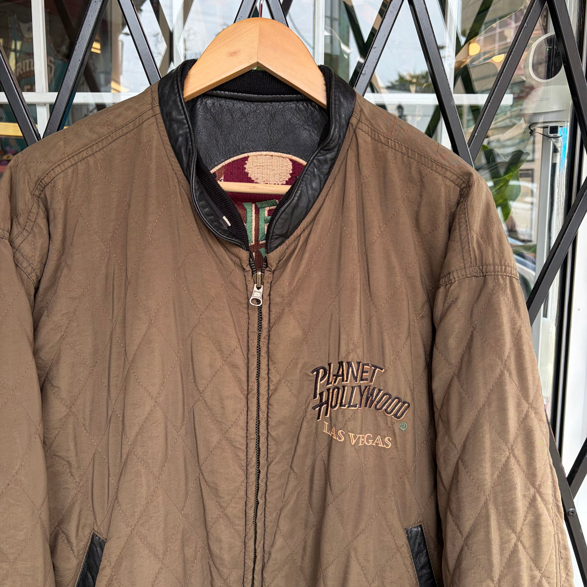 Vintage Reversible Planet Hollywood Leather Jacket - Size L