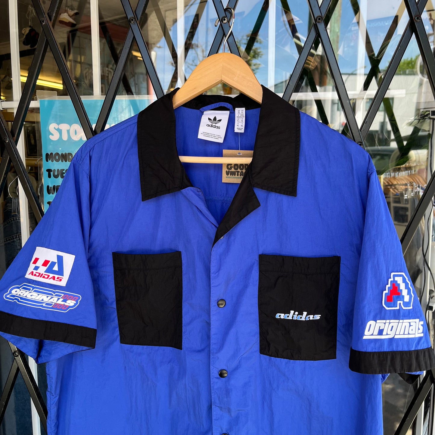 Adidas Nylon Short Sleeve Button Up - Size XL