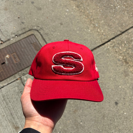 Stussy Chenille S Low Pro Cap Gym Red