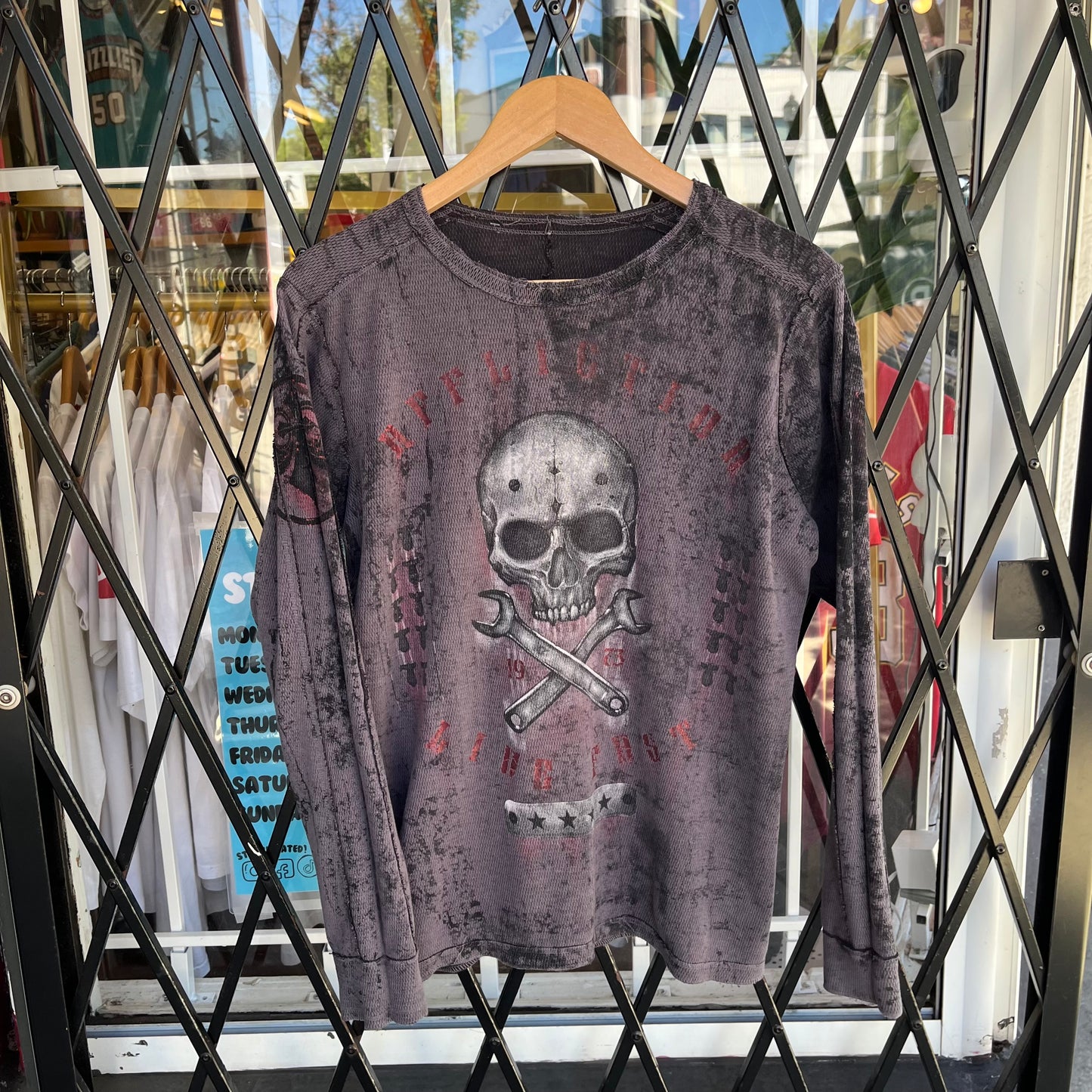 Y2K Affliction Skull Reversible Long Sleeve - Size L