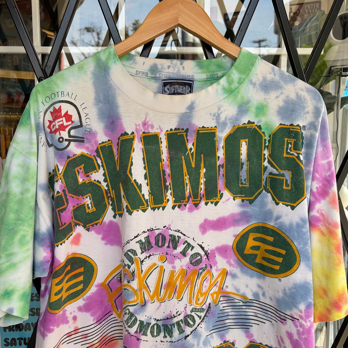 1992 Edmonton Eskimos Tie Dye Tee - Size L