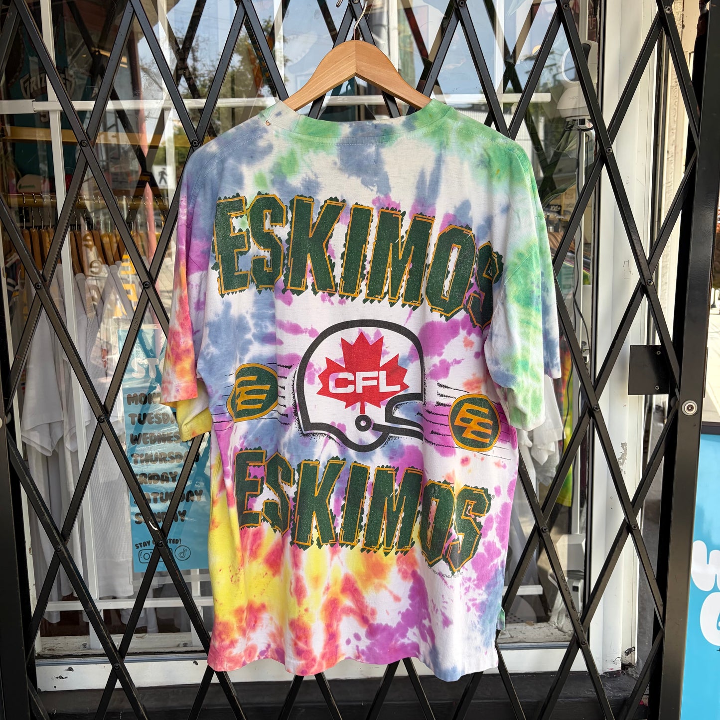 1992 Edmonton Eskimos Tie Dye Tee - Size L