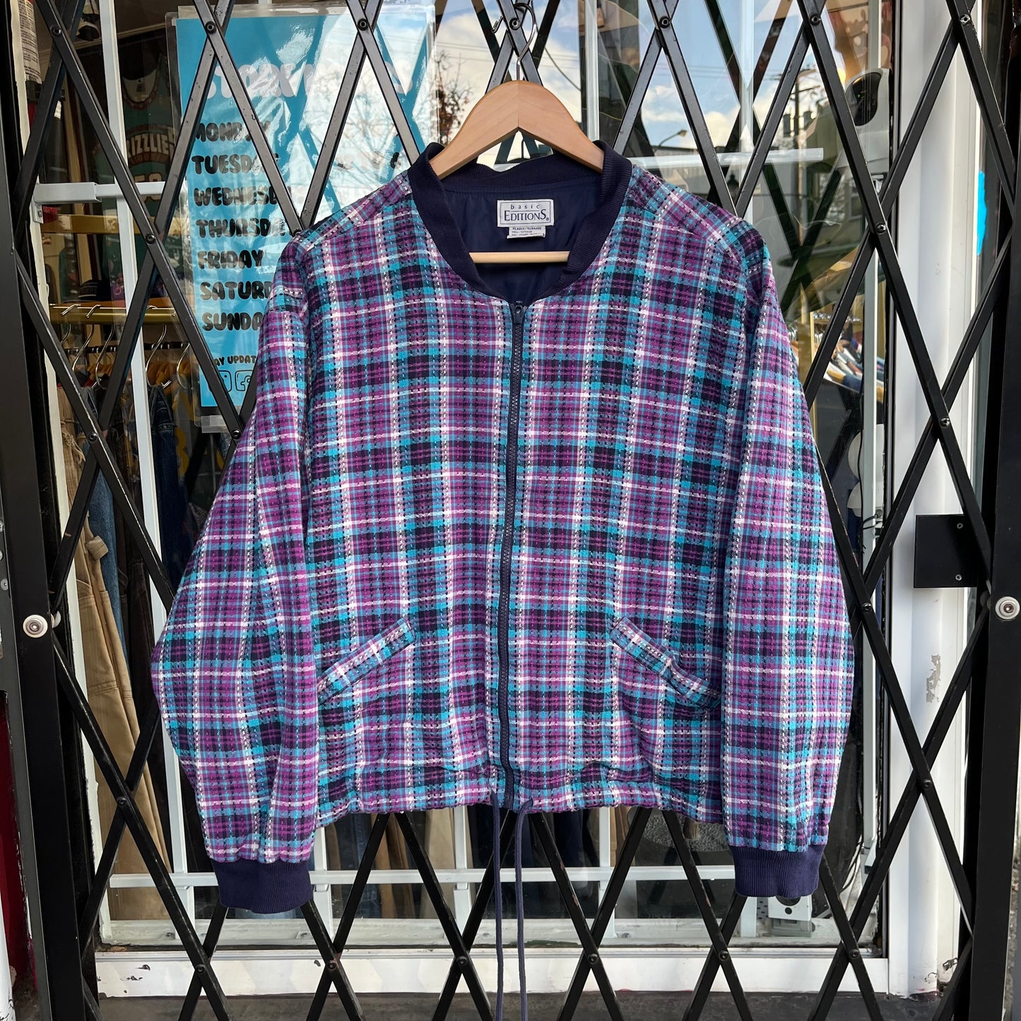 Vintage Plaid Cropped Jacket - Size Womens XL