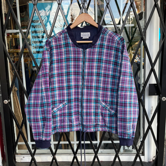 Vintage Plaid Cropped Jacket - Size Womens XL