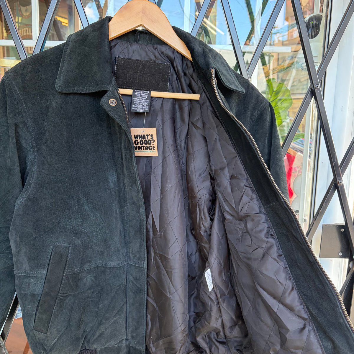 Vintage Genuine Leather Bomber Jacket - Size S
