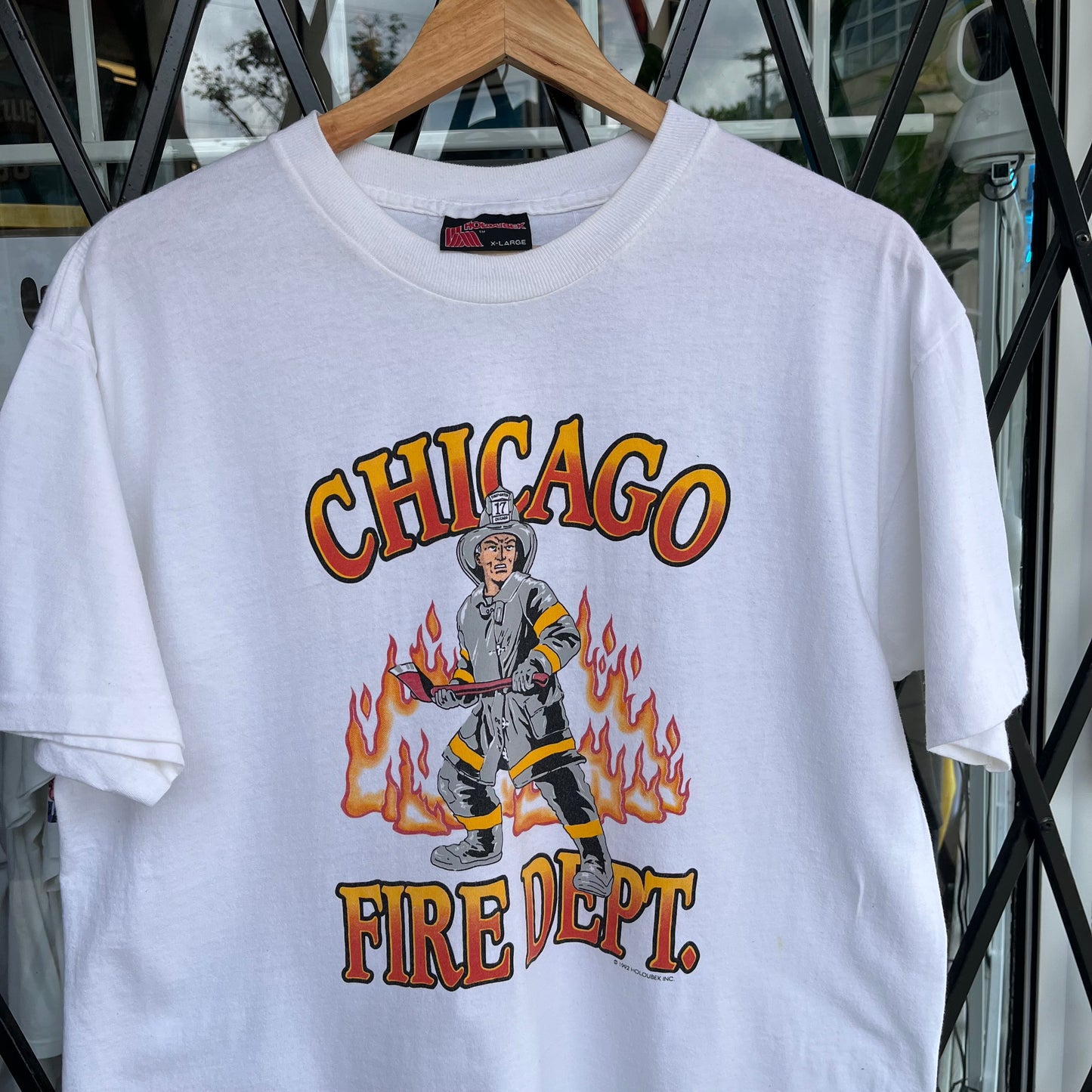 1992 Holoubeck Chicago Fire Department Tee - Size XL