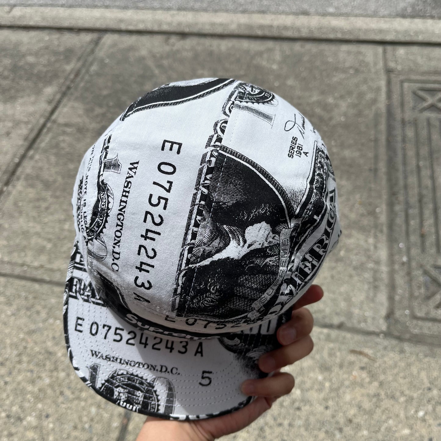 Supreme Dollar Bill 5 Panel Hat