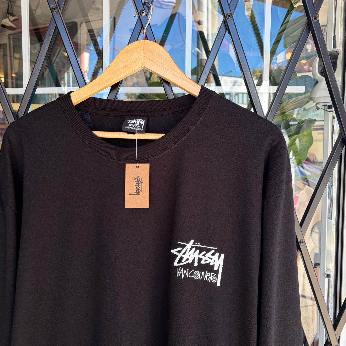 Stussy Vancouver Stock Long Sleeve Black - Size XL