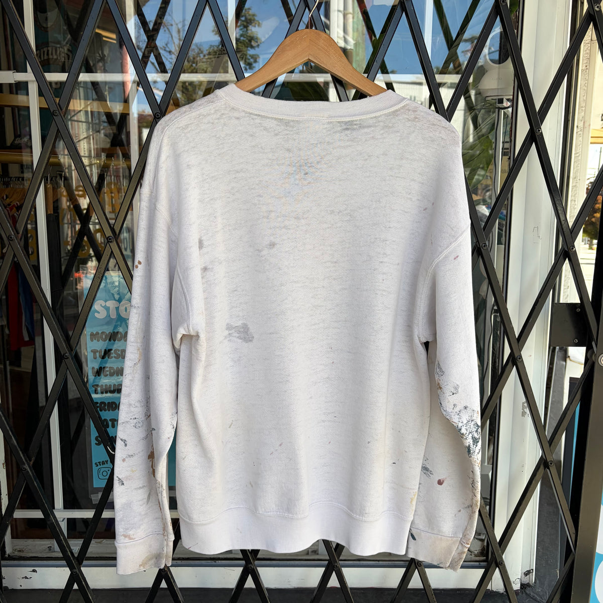 Vintage Distressed and Painted SF 49ers Front Page Crewneck - Size L