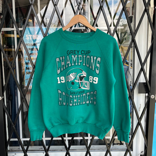 1989 Saskatchewan Roughriders Grey Cup Champs Crewneck - Size M