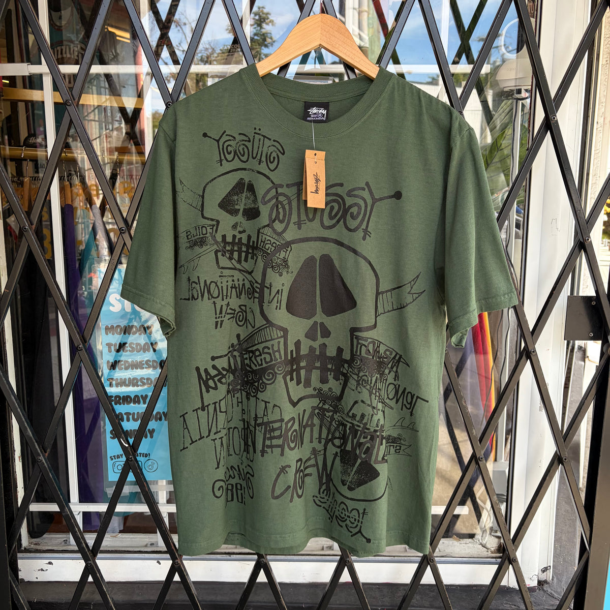 Stussy Skulls Tee Pine - Size M