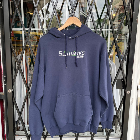 Seattle Seahawks Embroidered Logo Hoodie - Size L
