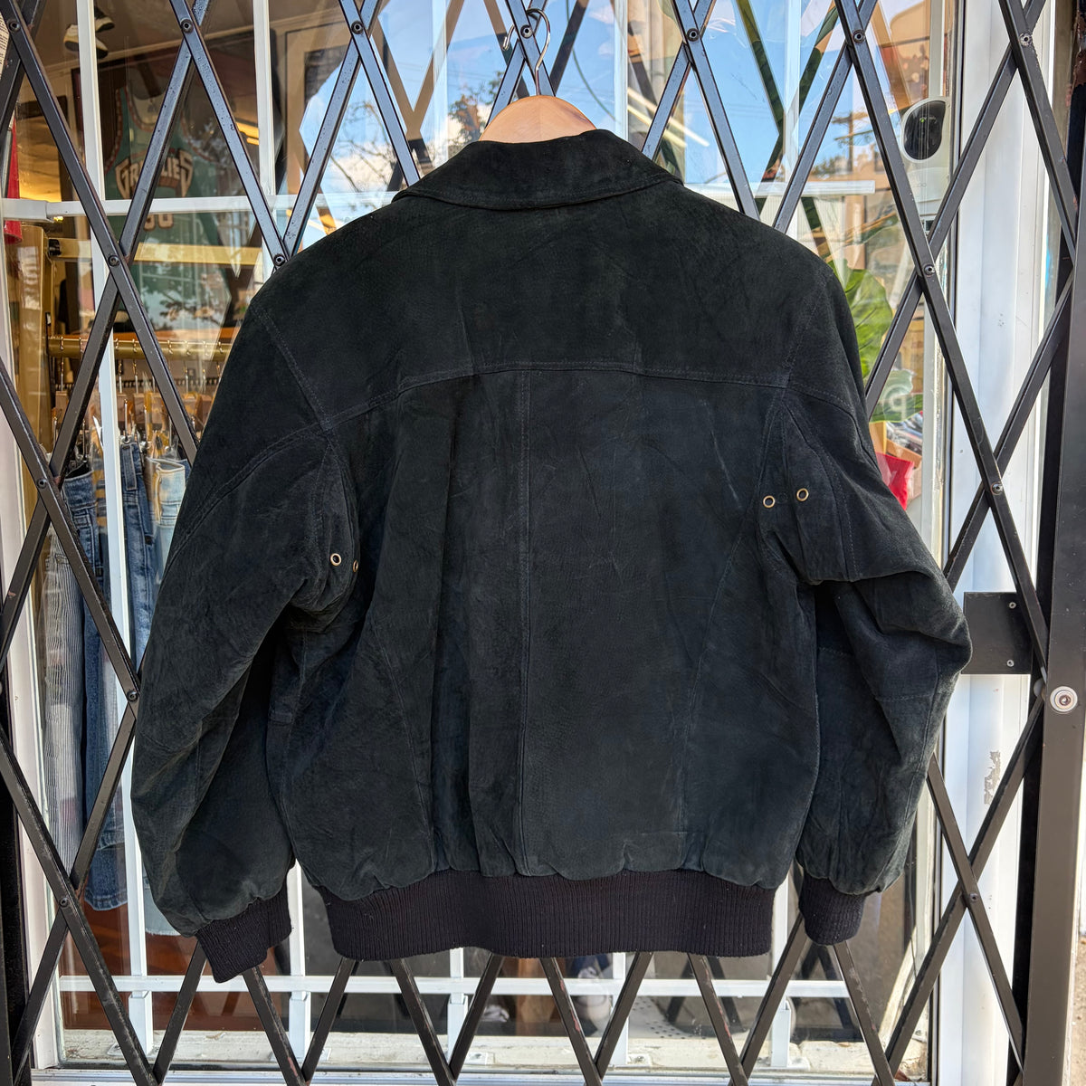 Vintage Genuine Leather Bomber Jacket - Size S